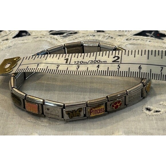 Vintage Pugster Stainless Steel Italian Multi-Charm Link Bracelet - Picture 10 of 10
